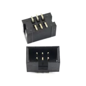 10Pcs 2.54mm Pitch 2x3 6 Pin SMT IDC Cable Connector Male Shrouded Box Header - Picture 1 of 6