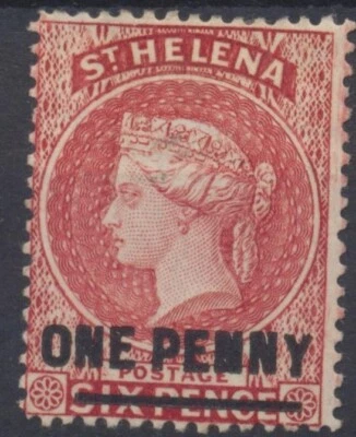 Estampillas de Santa Elena: 1880 SG27, 1d en 6d lago; perf 14 x 14,; CV £100 Foto 1 de 3