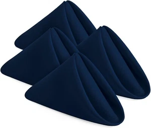 Navy Blue Cotton Feel Polyester Catering Restaurant Quality Napkins 51cm Sq. - Picture 1 of 4