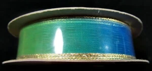 Band #26 Neu Vintage Offray Gewebt Golden Regenbogen Blumen Handwerk 3 Yard Breite 5/8" - Bild 1 von 3