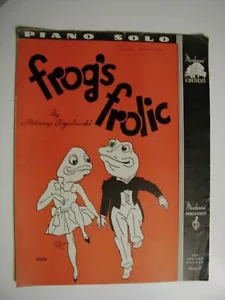SHEET MUSIC ANTHROPOMORPHIC Frog's Frolic 1936 Piano Solo art by James Axelrod - Picture 1 of 2