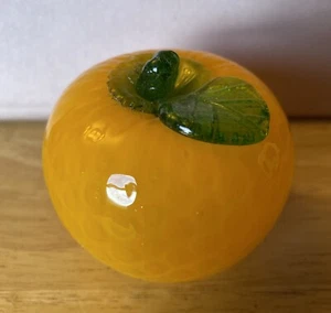 Vintage Orange Art Glass Fruit Hand Blown Life Size Rare 3.5” X 3.5” - Picture 1 of 8