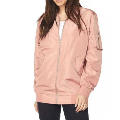 Chaqueta bomber larga con cremallera para mujer Foto 1 de 3