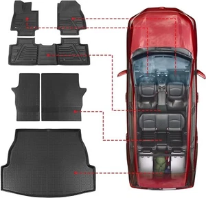 XIPOO CARGO MAT FOR 2019-2024 TOYOTA RAV4 TRUNK MAT FLOOR MAT BACKREST MAT - Picture 1 of 8