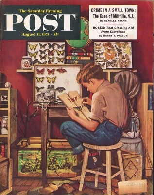 1951 AUG 11 Butterfly Collector SATURDAY EVENING POST COVER ONLY #5 - Image 1 of 3