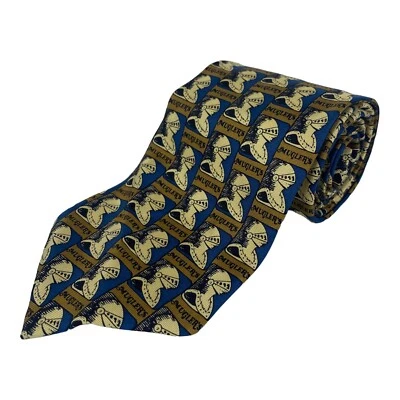 "Corbata para hombre Mayers Park Avenue azul dorada caballero armadura mugler's 58"" de largo" Foto 1 de 4