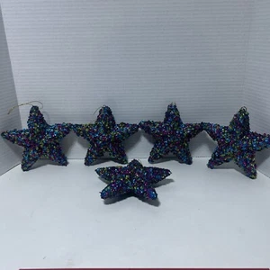 5 Perlen 3D Stern Bling Weihnachtsschmuck - Bild 1 von 2