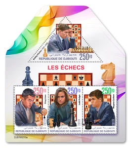 Chess MNH Stamps 2019 Djibouti M/S Shape Die Cut - Picture 1 of 1