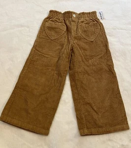 Old Navy Corduroy Wide Leg Pants In Brown, Heart Pockets, Girls Size 4T NWT  - Picture 1 of 6