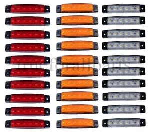 30x 24V Red Orange White 6 SMD LED Side Markers Lights DAF MAN VOLVO SCANIA - Picture 1 of 1