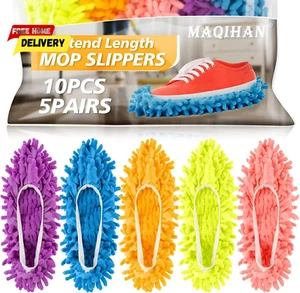 10 Mop Slippers for Floor Cleaning - Size 9.5 Mop Socks Women Mopping Cleaning - Picture 1 of 12