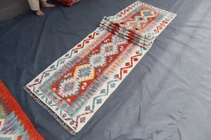 Large Runner Rug 2'8x13'5 ft Long Afghan Handwoven Runner Rug, Kitchen Runners - Picture 1 of 14