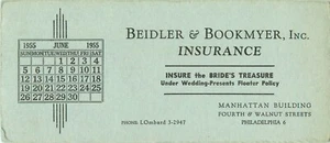 Blotter de tinta Beidler Bookmyer Insurance edificio Manhattan 4th y nogal junio de 1955 - Imagen 1 de 2