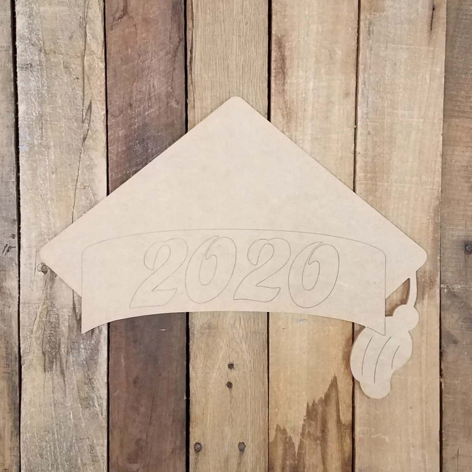 Sombrero de graduación 2020 con borla, gorra pintura por línea hágalo usted mismo forma artesanal sin terminar Foto 1 de 1