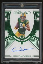 2022 Christian Watson Panini Flawless Emerald Rookie Autograph 4/5 AUTO