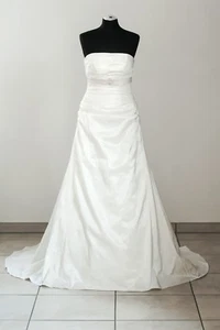 Amélie Brautkleid '5438U' Taft A-Linie Schnürung creme ivory Cappuccino - Bild 1 von 3