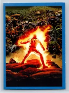 HUMAN TORCH 2017 Panini Marvel Superheroes Blue Embossed Sticker #7 C1 - Picture 1 of 2