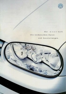 Volkswagen Golf Hatchback Mk4 Specifications 1997-98 German Market Brochure - Picture 1 of 1