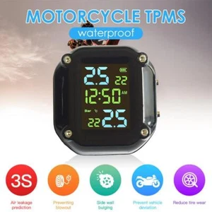 Waterproof LCD Motorcycle TPMS External Sensor Tire Pressure Monitoring System - Picture 1 of 7