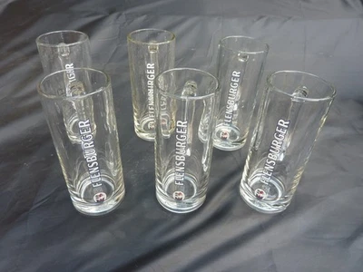 FLENSBURGER Bierkrüge mit Griff, 0,3L, 6 Stck, helle BeschriftunG + Emblem - Bild 1 von 2