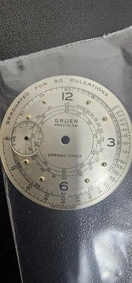正品 NOS Silver Gruen 精密计时器医疗脉冲表盘 — 第 1/4 张图片