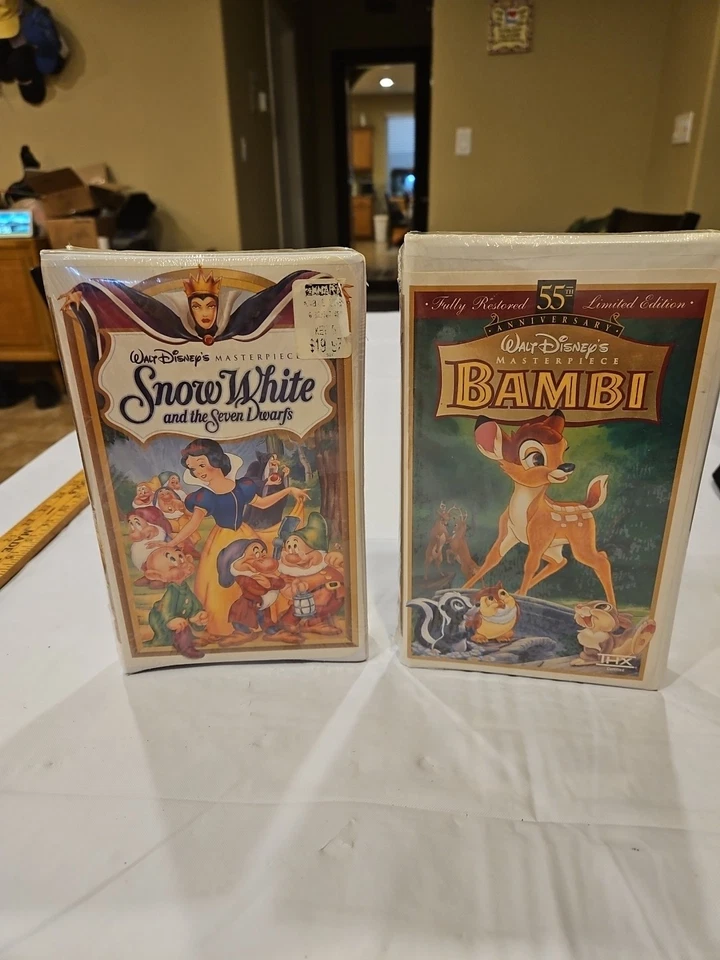 Snow White and Bambi (VHS) Walt Disney Masterpiece Collection New Sealed - Image 1 of 4