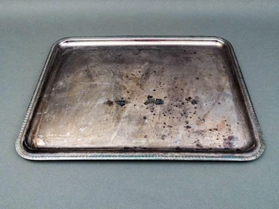 Bandeja grande rectangular Christofle Francia plateada Malmaison 16,5 x 12,5 Foto 1 de 4