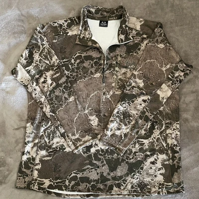 RealTree 1/4 Zip Pullover Men’s Size 2XL Real Tree Wavex Pattern Long Sleeve NWT - Image 1 of 4