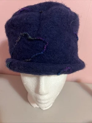 NEW Handcrafted Felted Wool Bucket Hat Blue Women’s - Image 1 of 4