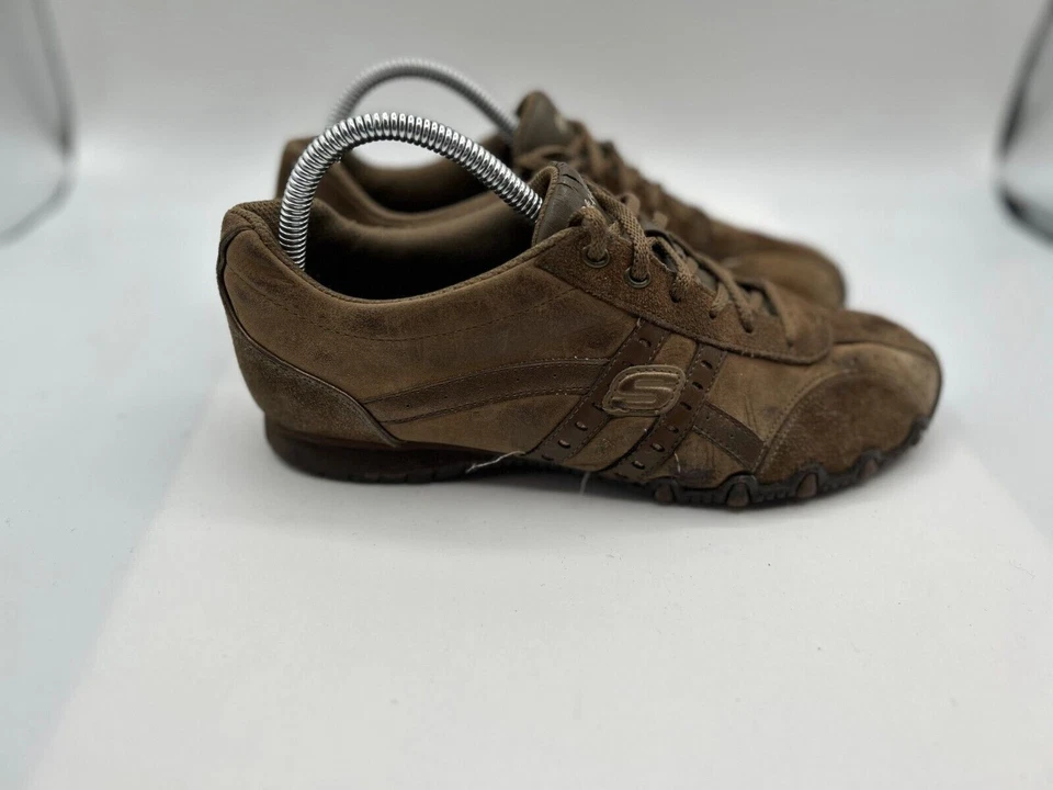 Skechers 46940 Athletic Shoes Women's Sz 8 Brown Suede Leather Lace Sneakers - Image 1 of 4