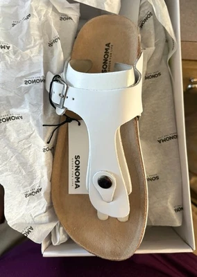 Sandalias de cuero para mujer Sonoma blancas - talla 6 Foto 1 de 4