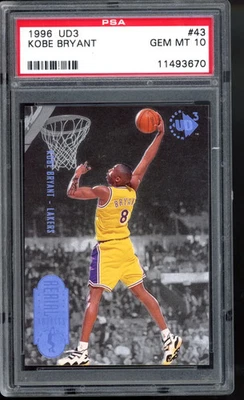 1996-97 Upper Deck UD3 Kobe Bryant #43 Rookie RC PSA 10 Los Angeles Lakers - Imagem 1 de 2