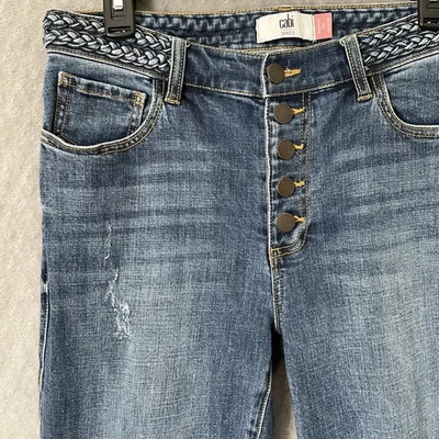 Cabi Style 5694 Mia Button Fly Skinny Jeans Medium Wash Stretch Denim Size 8 - Image 1 of 4