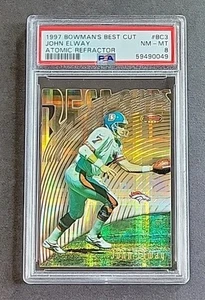 John Elway 1997 Bowman's Best Cut Atomic Refractor #BC3 PSA 8 SP - Picture 1 of 7