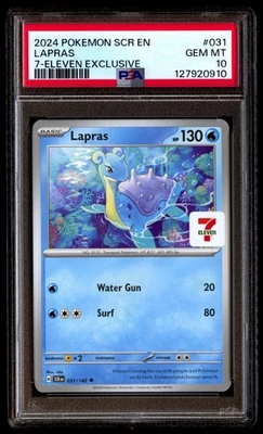 PSA 10 Lapras 031 Pokemon Scr En Stellar Crown 2024 7 Eleven Exclusive - Image 1 of 3