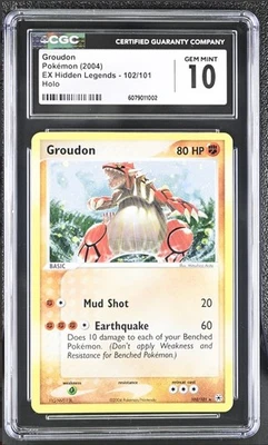 CGC 10 Groudon 2004 EX Hidden Legends 102/101 Secret Rare Holo Pokemon Card psa - Image 1 of 2