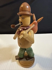 German - Wood Traveling Man Incense Burner - Picture 1 of 3