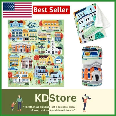 Gilmore Girls Stars Hollow Map Throw Blanket 50x60 Cozy Fleece Gift for Moms ... - Image 1 of 4