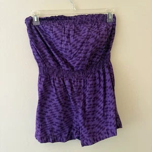 OP Ocean Pacific Strapless Purple Smocked Romper M | Surf Beach Casual - Picture 1 of 3