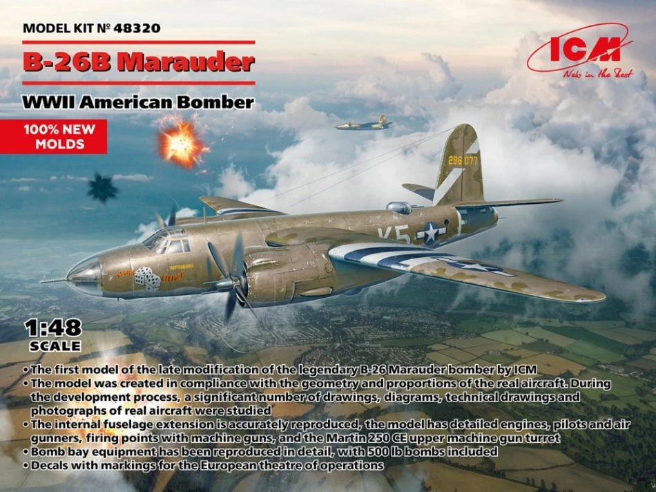 B-26B MARAUDER WWII AMERICAN BOMBER KIT 1:48 - Immagine 1 di 1