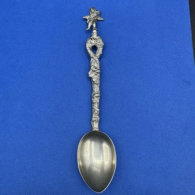 Vintage Italian Spoon Figural Angel Cherub Cupid Handle Ornate Collectible - Image 1 of 4