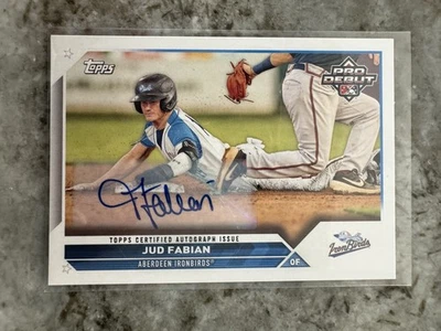 Jud Fabian 2023 Topps Pro Debut #PD-17 Autographs RC Auto - Image 1 of 2