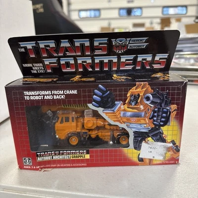 Transformers Grapple w/slightly Damaged Box & Instructions Vintage Hasbro 1985 - Image 1 of 4