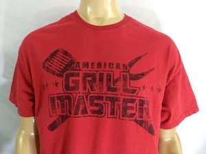 AMERICAN GRILL MASTER T SHIRT 100% Cotton Red SS Grilling BBQ Adult Extra Large - Picture 1 of 7