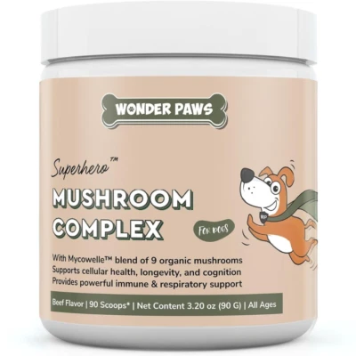 Wonder Paws Immune Support Mushroom Powder for Dogs – 90 Scoops