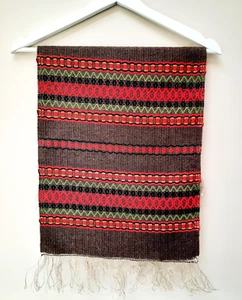 Swedish handwoven brown wool table runner 70cm - Picture 1 of 10