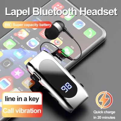 Bluetooth 5.2 Lavalier Earphones Wireless Headset Headphone LED Digital Display - Image 1 of 4