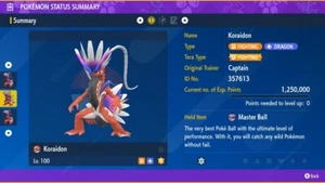 Pokemon Scarlet Violet 6IV Koraidon Fast Trade - FREE Masterball - Picture 1 of 3