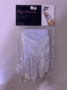White Mini Cropped Satin Gloves Fancy Dress Halloween Adult Costume Accessory - Picture 1 of 2