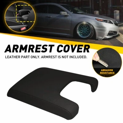 Se adapta a Acura TL 2009-2014 Microfibra Cuero Consola Tapa Apoyabrazos Cubierta Recubrimiento Negro Foto 1 de 4
